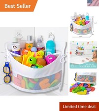 Corner Bath Toy Organizer with Strong Hooks - Keeps Bathrooms Neat Clean