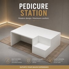 Pedicure Station Modern Salon Foot Rest Platform Stand White