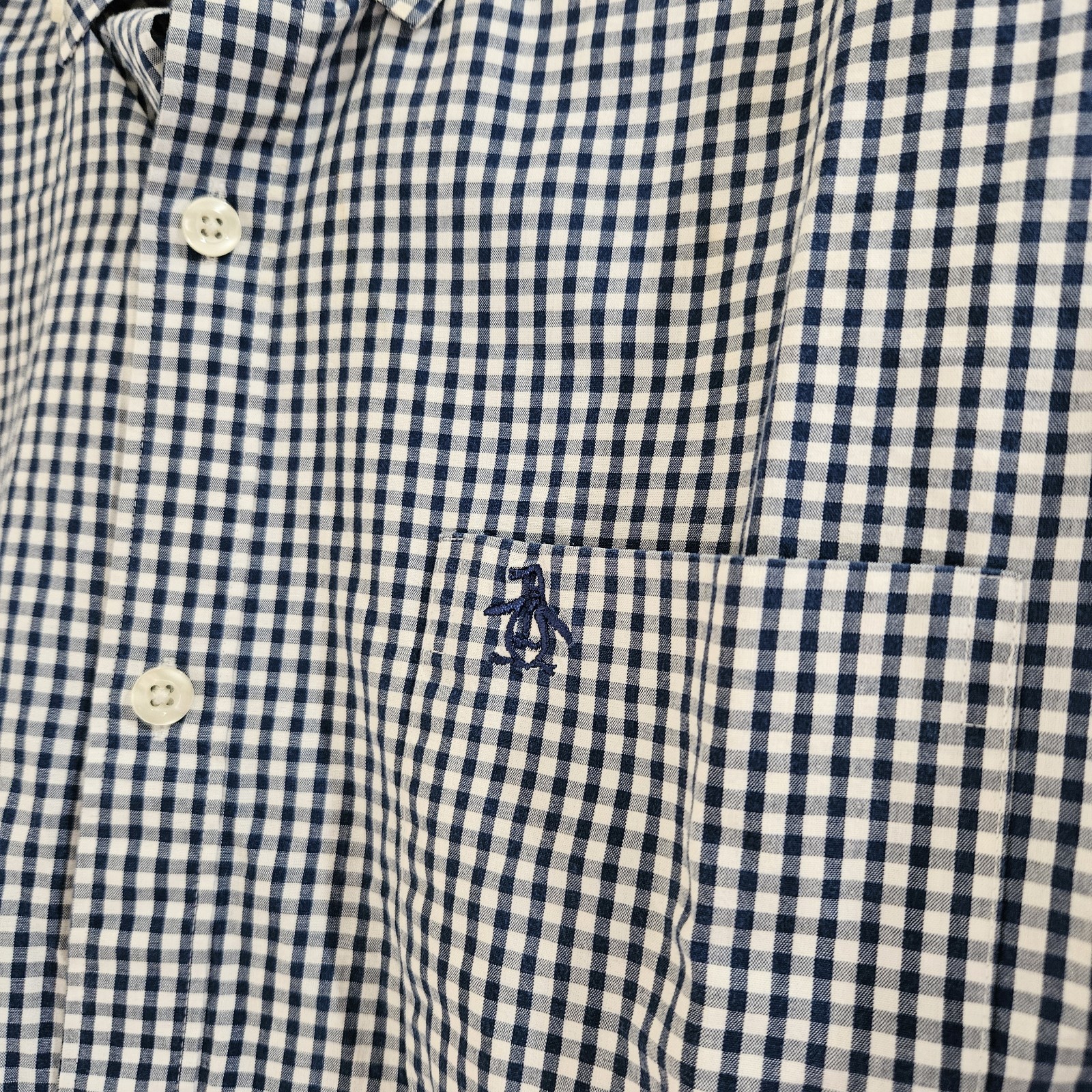 Penguin By Munsingwear Shirt Mens XL Blue Plaid Heritage Slim Fit Button Down
