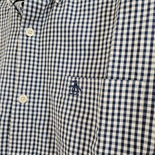 Penguin By Munsingwear Shirt Mens XL Blue Plaid Heritage Slim Fit Button Down