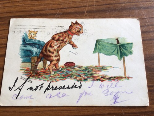 Louis Wain - Cat & Mouse postcard - R