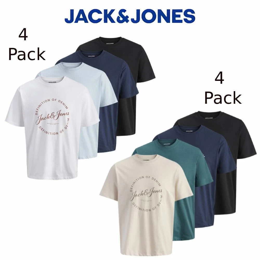 Jack & Jones Mens Crew Neck T-Shirt 4 Pack Soft Cotton Regular Fit Tee Set S-2XL
Opens in a new wind