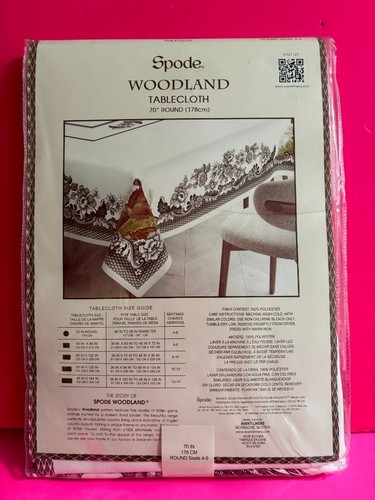 Spode Woodland 60"x102" Oblong Rectangular Oval Floral Tablecloth Seats 8-10 - Picture 5 of 6