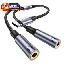 USB C to Dual 3.5mm Female Headphone Splitter, Audio Sharing Y Cable