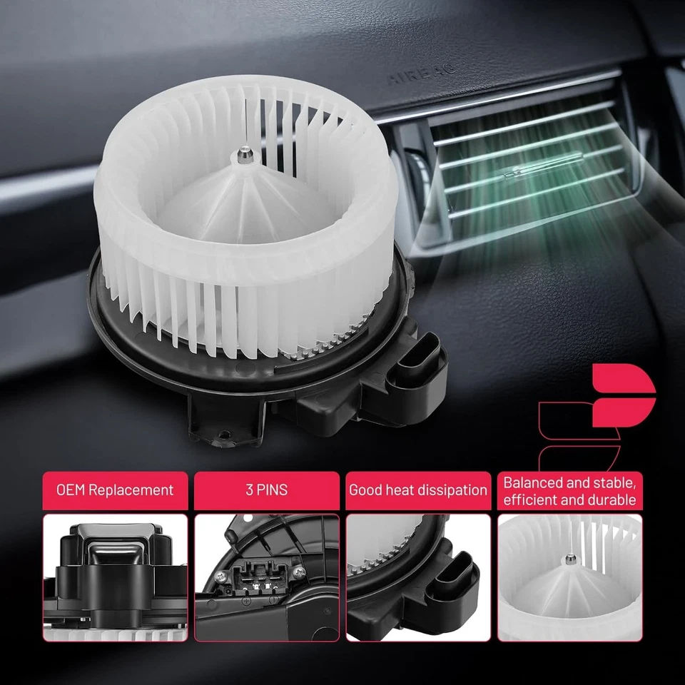 Front A/C Heater Blower Motor Fan For 2009-18 Toyota Corolla/10-15 Toyota Prius - Image 4 of 4