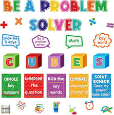 41 Pcs Math Bulletin Board Classroom Decorations Cubes Symbol Math