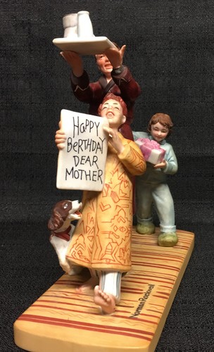 Norman Rockwell 'Happy Berthday, Dear Mother' Figurine 1979 The American Fam. - Picture 3 of 8