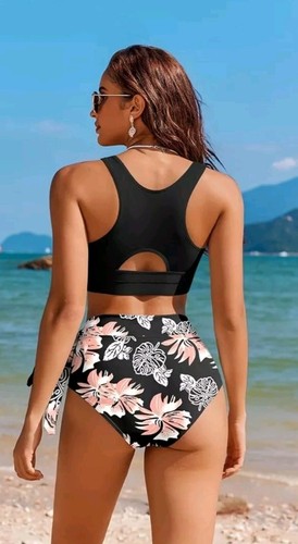 AI'MAGE Womens High Waisted Bikini Set Tummy Control 2 Piece Bathing Suit Modest - Picture 5 of 6