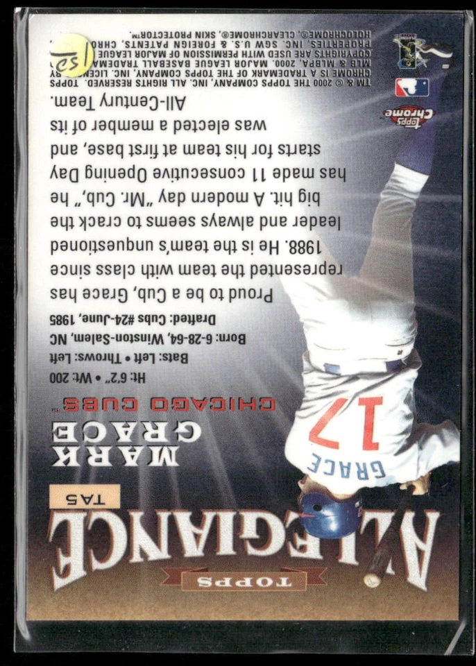 2000 Topps Chrome #TA5 Mark Grace Allegiance - Image 2 of 2