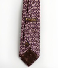 BROOKS BROTHERS Men's Silk Necktie Made In USA Designer Navy Geometric