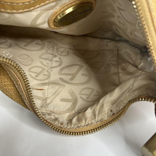 Francesco Biasia Handbag Shoulder Bag Yellow Brown Women’s Accessory - Picture 10 of 12
