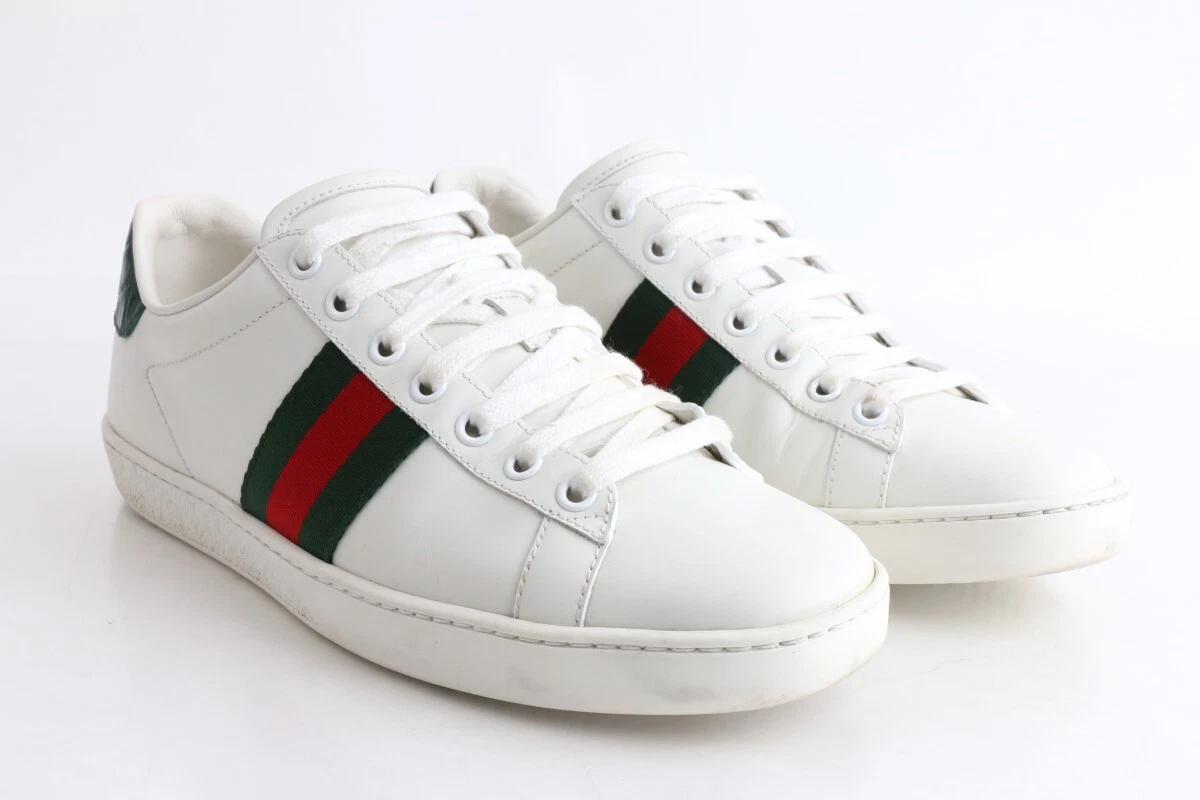 Gucci Ace White Leather Sneaker 387993 eBay