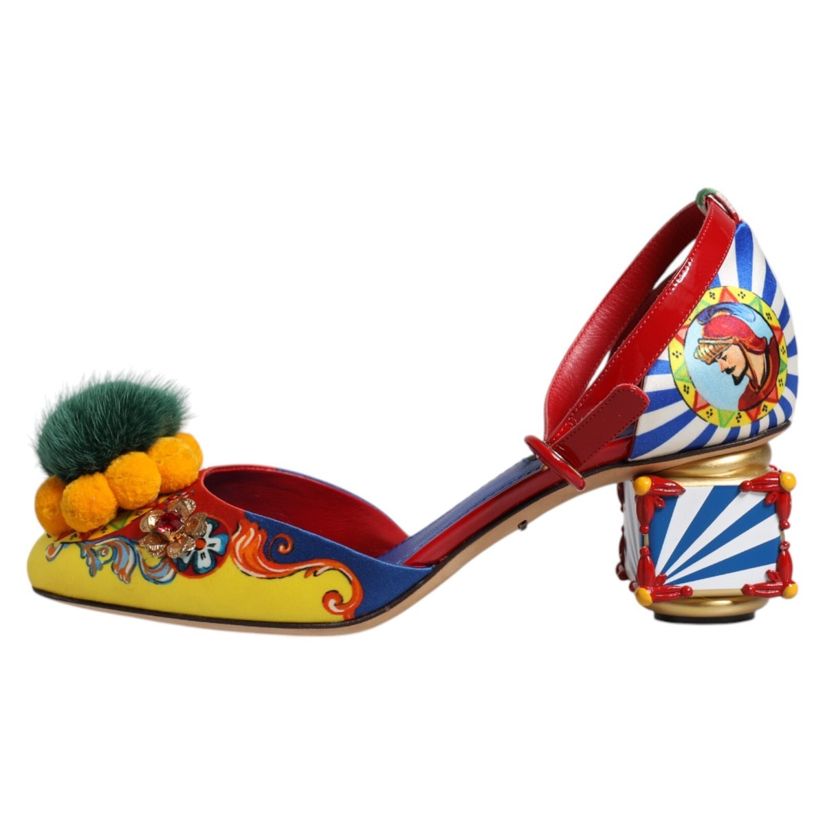 DOLCE & GABBANA マイクロスハンコル装飾ツイトコト 【関税込】 DOLCE & GABBANA Shoes Multicolor Carretto Crystal Fur