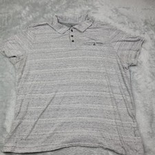 Rock Republic Short Sleeve Collared Polo Shirt Mens Size X-Large Gray Striped