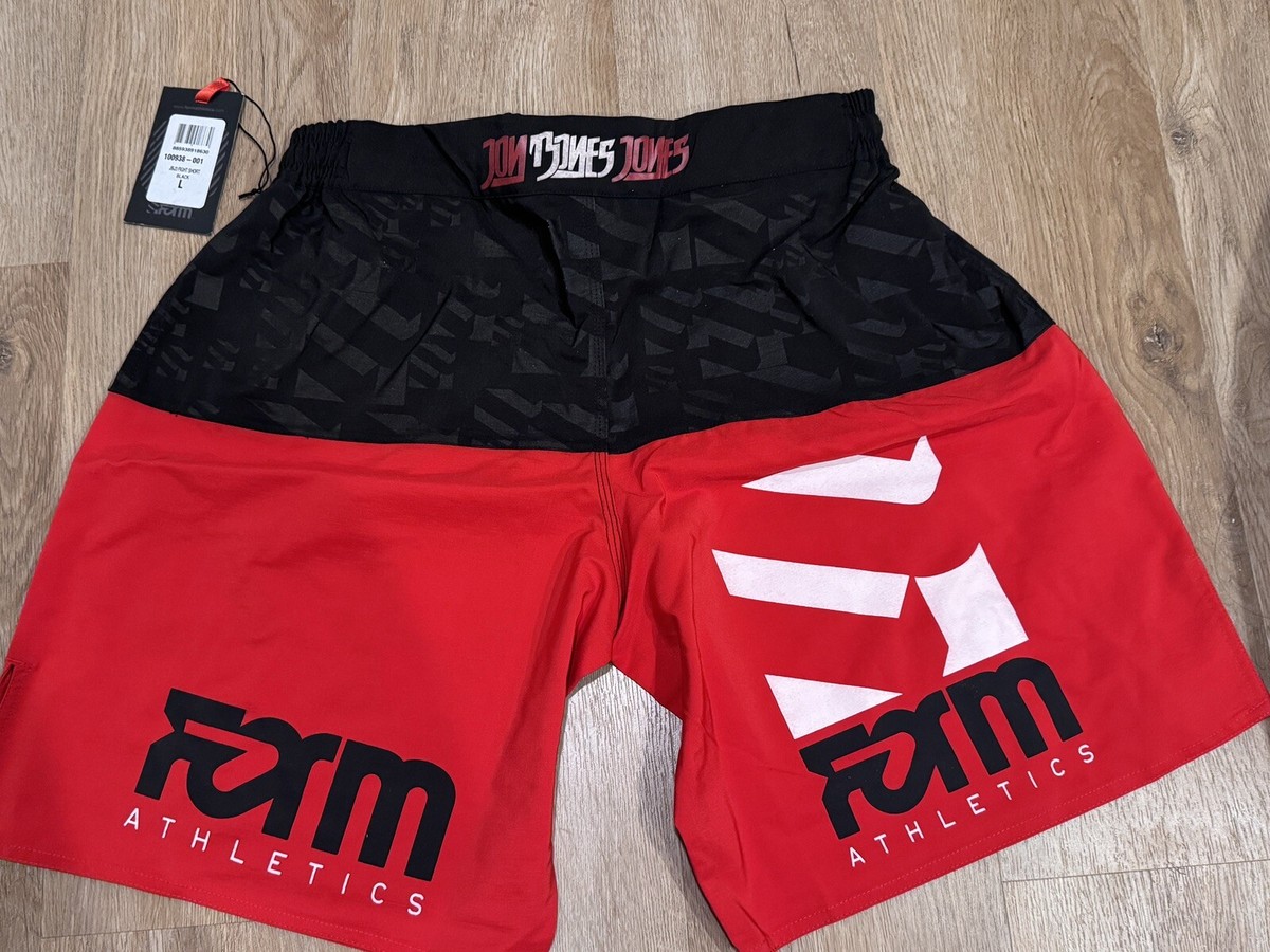 Short De Boxe Jon Jones - Rouge - Signé - Certifié Beckett (BAS) - UFC