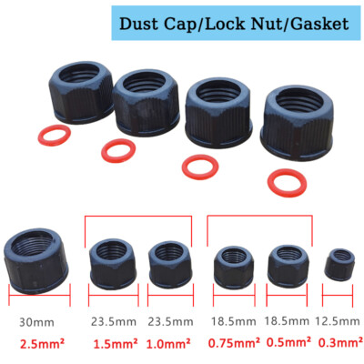 Black Nylon Lock Nut Cap Dust Cap Waterproof and Dustproof Plug Nut + Gasket