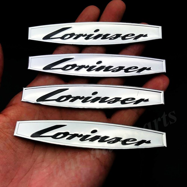 4pcs Metal Chrome Lorinser Logo Car Trunk Fender Emblem Badge Decal