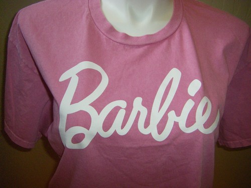 Barbie Pink Crop Top Tee Shirt 100% Cotton Raw Hem Junior Women's Size Large NWT - Bild 5 von 10