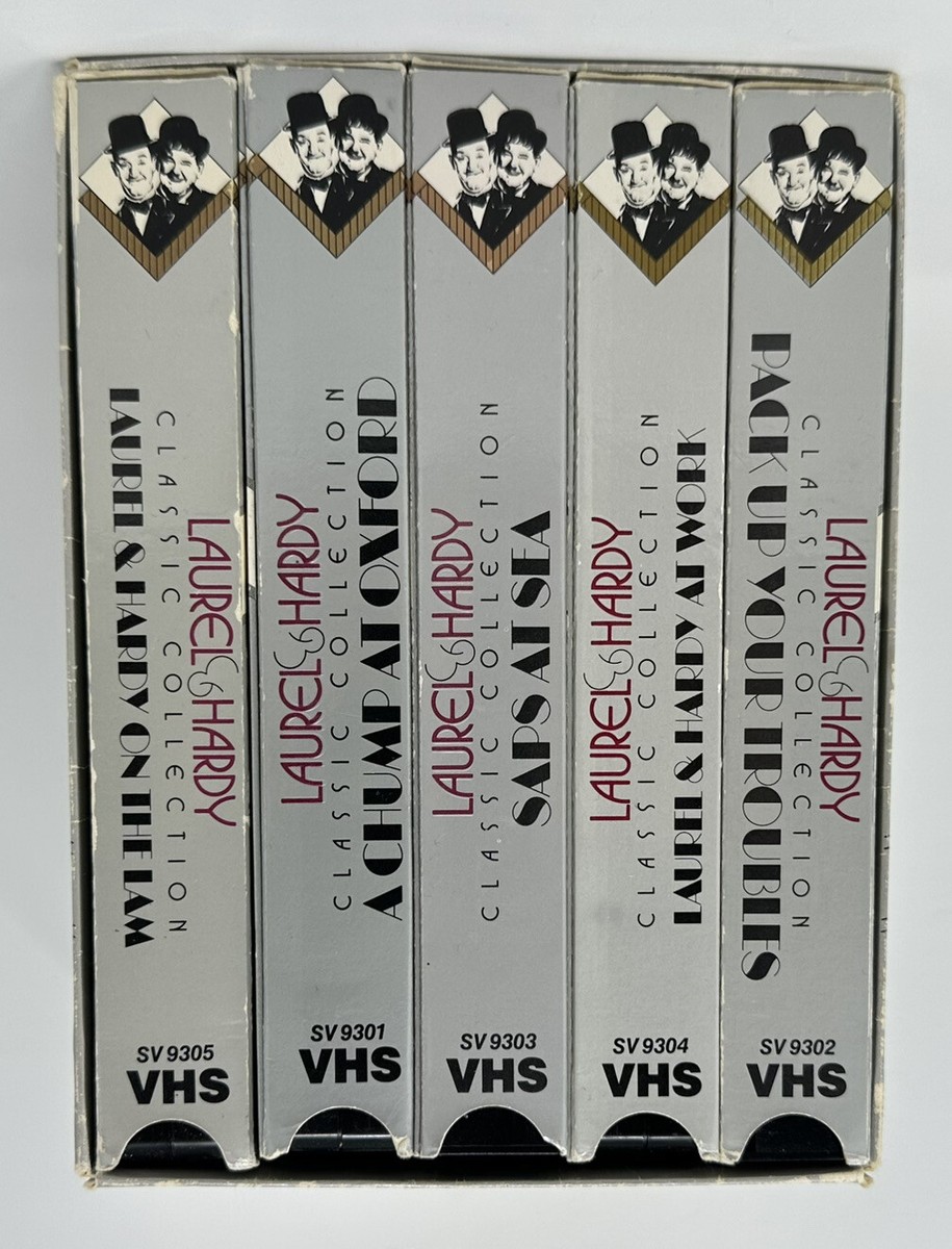 1991 Laurel & Hardy VHS Classic Collection Box Set Of 5 Video