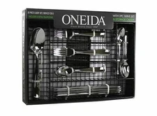 Oneida Jonas 50 Piece Service for 8 Flatware Set with Caddy