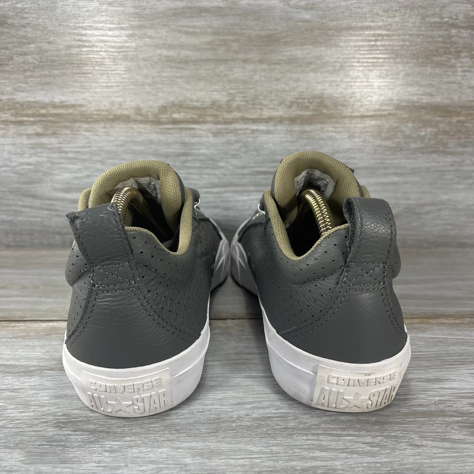 Tênis Converse Feminino All-Star Couro Cinza Perfurado Top Baixo Tamanho 8.5 - Imagem 4 de 4