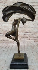 Original Art Deco Flag Dancer Bronze Sculpture by Aldo Vitaleh Hot Cast