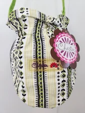 Chester Sand 'N' Sun Mini Canvas Cross Body Tote Bag NWT Magnetic Closer Green