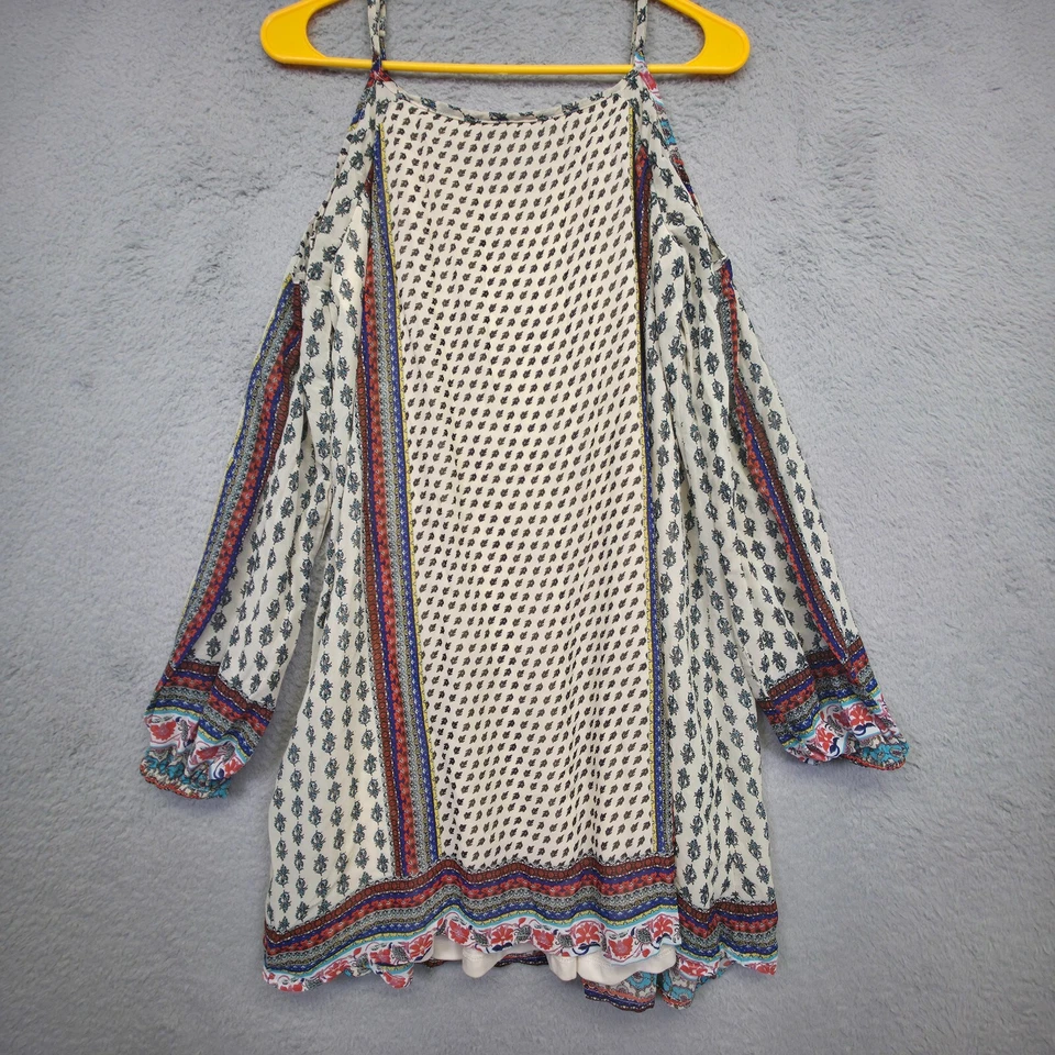 Vestido My Michelle Para Mujer S Hombro Frío Boho Campesino Corto Fluido Playa Coqueta Foto 3 de 4