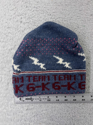 Team 6-K Beanie Toque Adult One Size Blue Red Pink Knit Lightning Acrylic Ski