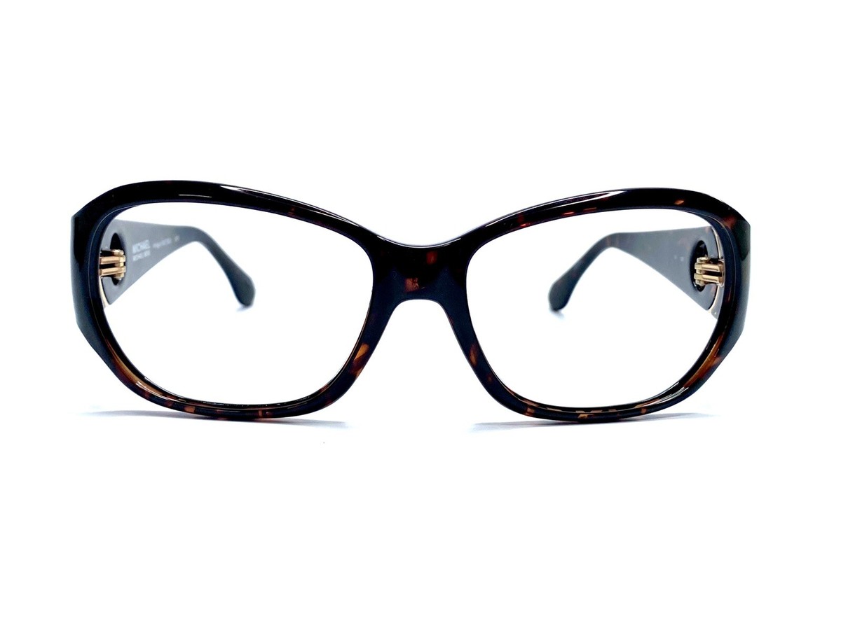 New Michael Kors Brown Clear Rectangular Glasses Gold Accent  display picture 2