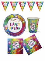 Happy Birthday Teller Becher Servietten Girlande Geburtstag-Feier Party Kk