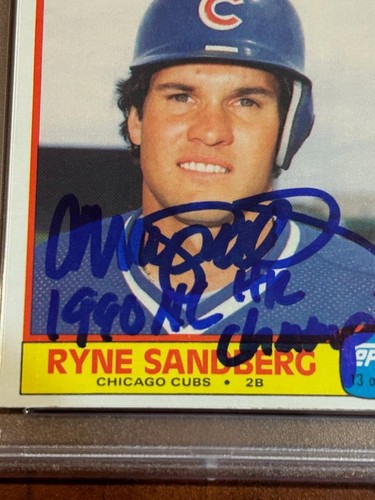 RYNE SANDBERG CHICAGO CUBS 1986 QUAKER 1990 NL HR CHAMP PSA 10 AUTO SIGNED COA - Picture 2 of 4
