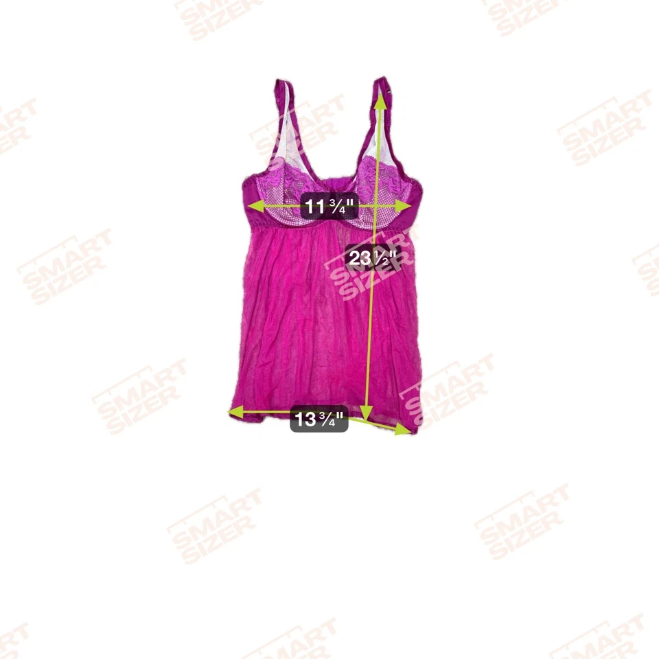 Lencería Babydoll Cacique Hot Rosa Encaje 14 16 Ropa de dormir transparente con aros Talla Grande Foto 4 de 4