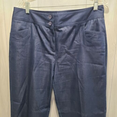 RQT Womens Pants Size 12 Blue Pleated - Picture 2 of 8