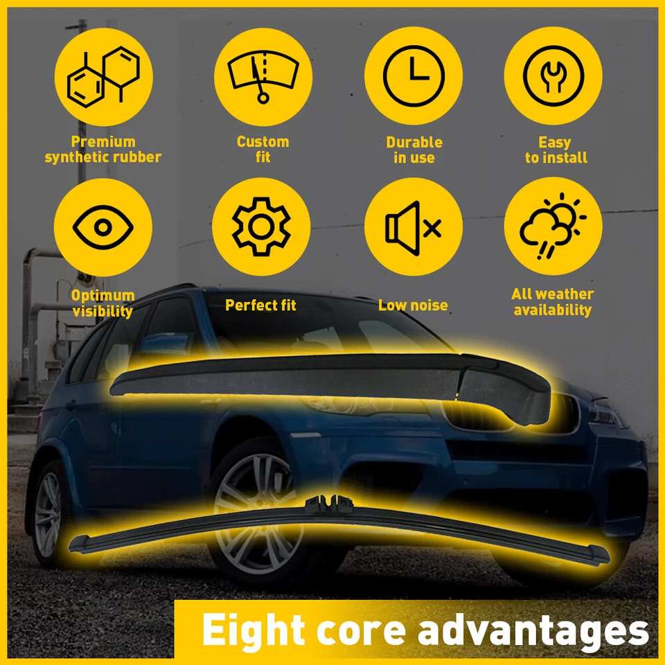 Conjunto de braço e lâmina de limpador traseiro para 2007-2013 BMW X5 X5M E70 61627161029 61627206357 - Imagem 2 de 4