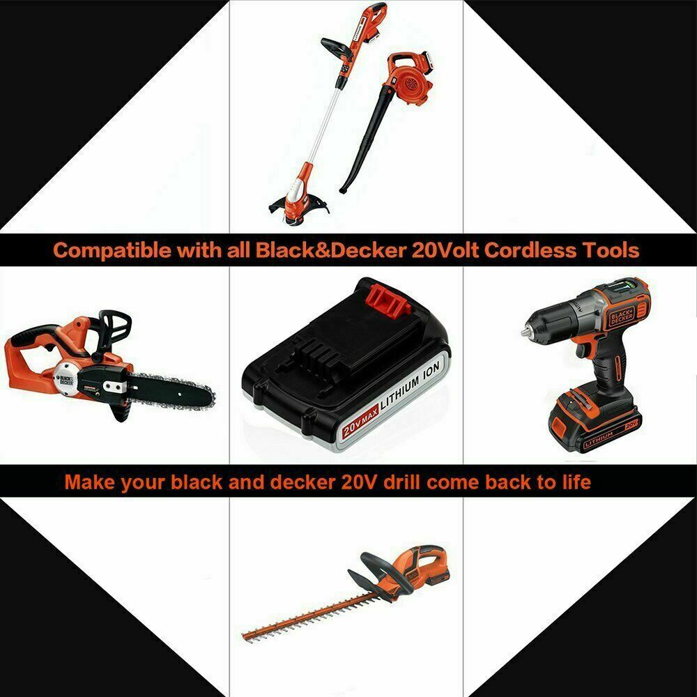 2 Pack 3.8AH 20V MAX For Black & Decker 20Volt Lithium Battery LBXR20 LB2X4020