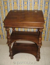 Tell City Hard Rock Maple Drop Lid Top Tiered Desk with Rumford 49 Finish