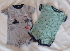 Baby Boy lot of 2 Carter's Rompers size 12 Mos