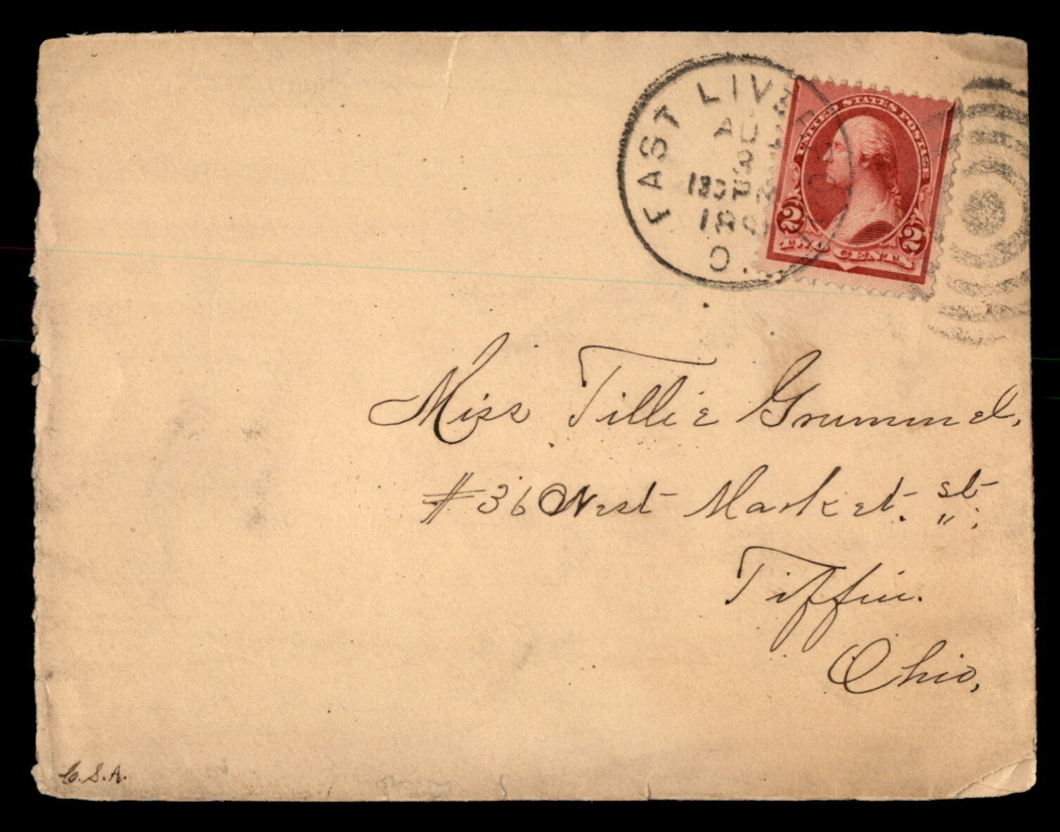 MayfairStamps US 1891 Ohio East Liverpool to Tiffin Cover aam_30233 eBay
