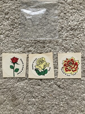80er TREND Scratch/Sniff ''Smelly'' Aufkleber - 3er Set Rose Vintage