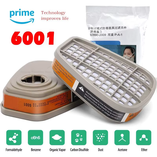8Pair/5Pair/2Pair/1Pair 6001 Activated Carbon Filter Cartridges Gas Respirator S