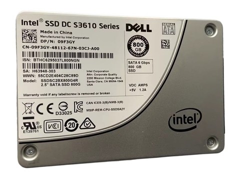 Intel S3610 800GB DELL SSD 2,5" SATA Solid State Drive SSDSC2BX800G4R 09F3GY