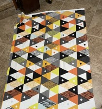Ikea Triangle Fabric Ikea ~1 Yard Cotton Med Weight Salander Design Orange Black