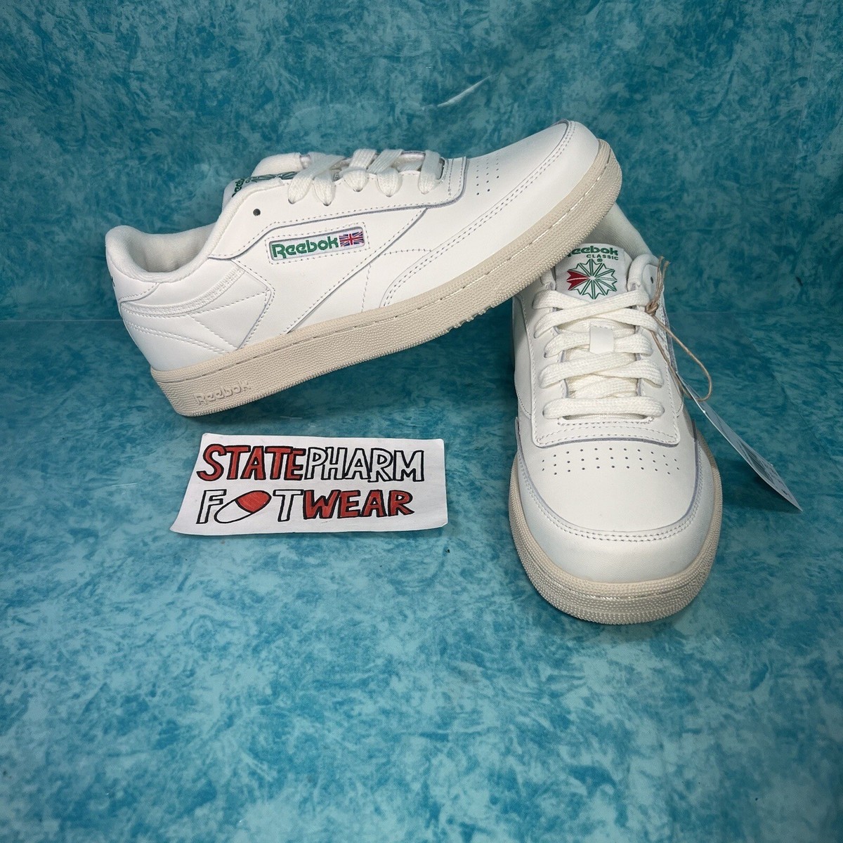 Reebok Club C Beige Green Women’s Retro Classic Leather Low Top Shoes 