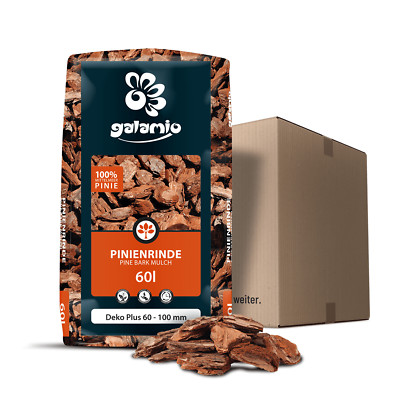 GALAMIO  Mulch Pinienrinde Deko+ 60-100 mm - 60L - Deko, Unkrautschutz
