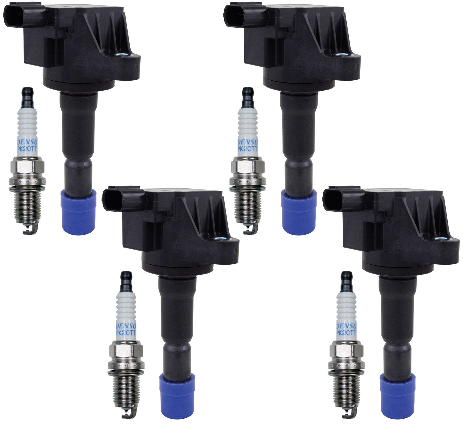 For Honda for 07-08 4 Direct Ignition Coils Hitachi  4 Spark Plugs Denso KIT