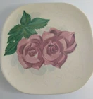 Vintage Red Wing Pottery Lexington Rose Dinner Plate Large Square 10.5