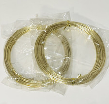 Aluminum Craft Wire Gold Tone 1.5mm Lot of 2 Coils 20 Foot Each Total 40 Feet