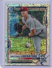 2021 Bowman Chrome Prospects Speckle Refractors #BCP29 Matthew Liberatore #/299