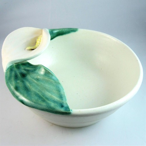 Jana KozonKausalik Sculpted Calla Lily Pottery Bowl Studio Art